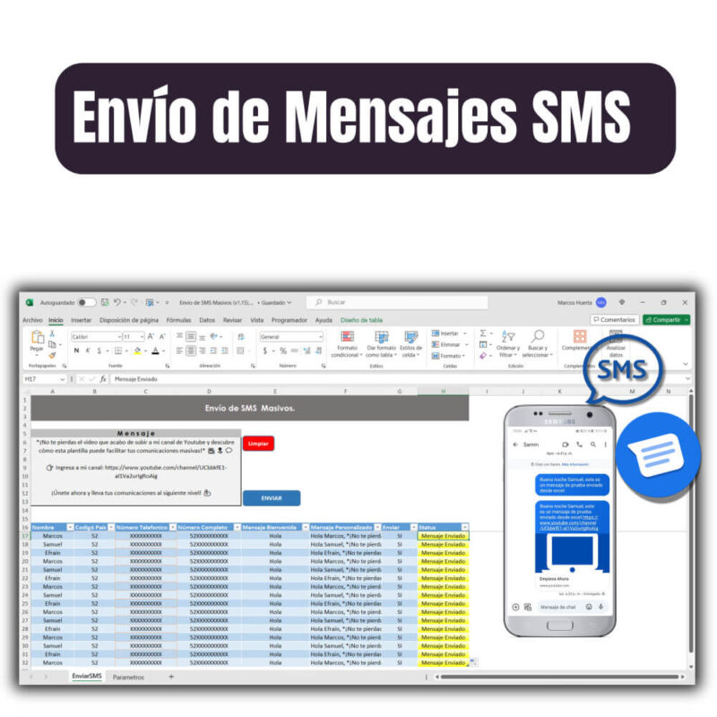 Envío masivo de mensajes de texto SMS | v1.