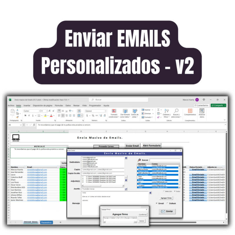 Enviar correos PERSONALIZADOS MASIVAMENTE - (Versión 2)